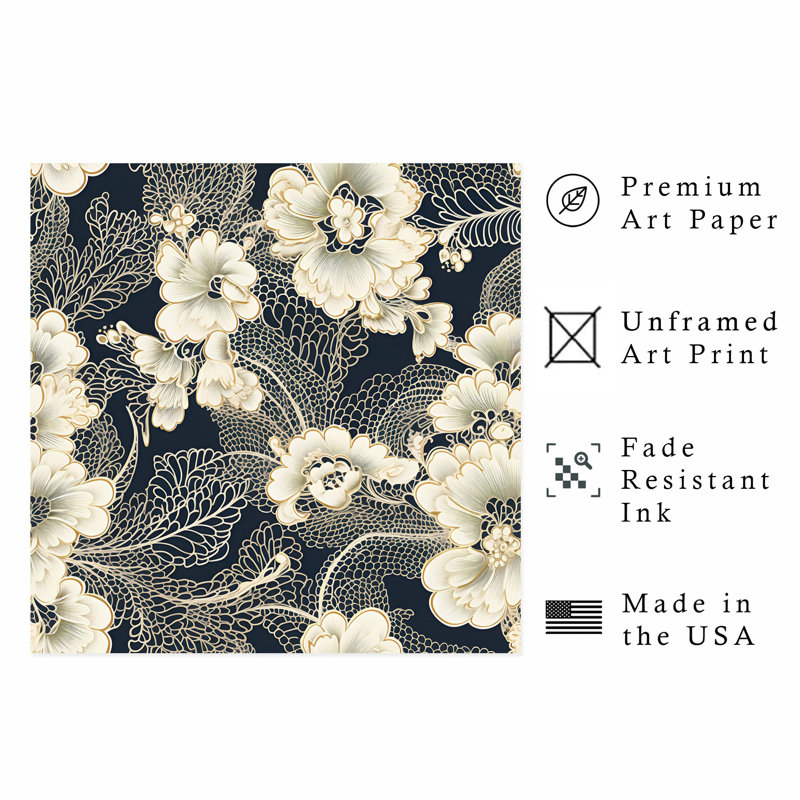 «Floral Victorian Elegance VII», reproduction d'art classique sans cadre