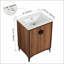Meuble-lavabo de salle de bain avec lavabo supérieur, armoire de rangement de salle de bain avec portes à fermeture douce, lavabo simple