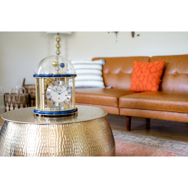 Roman Numeral Tabletop Clock, Gold/Blue