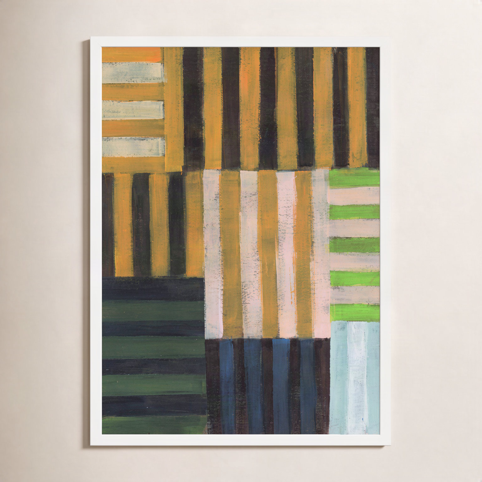 Give-and-Take 1 Print by Anne-Marie Olczak, 20" H x 16" W, Framed Print Paper without Mat, White