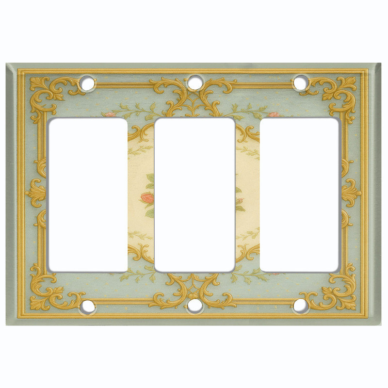 Couvercle de plaque d'interrupteur en métal; Fauteuil à bascule GFI 3 bandes US, Triple GFI / berçant # 7