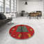 Tapis de zone rouge/jaune contemporain-1130881730