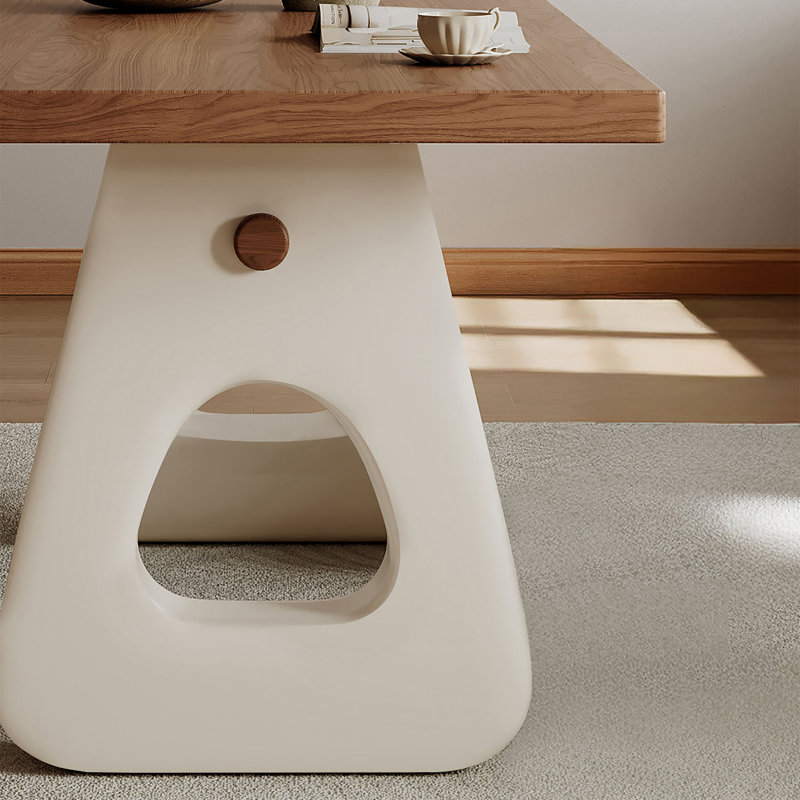 Table de salle à manger en pierre frittée et noyer, H 29,5 po x l 55,1 po x P 29,5 po, 5