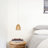 1-Light Natural Rattan Bell Island Mini Pendant Light