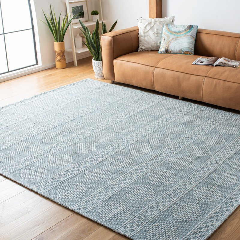 Sprowston Southwestern Blue Area Rug, Rectangle 8' x 10'