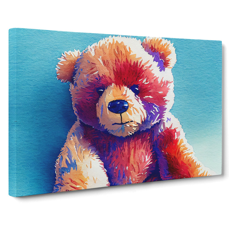 Cute Teddy Bear - Wrapped Canvas, 35cm H x 50cm W x 3cm D