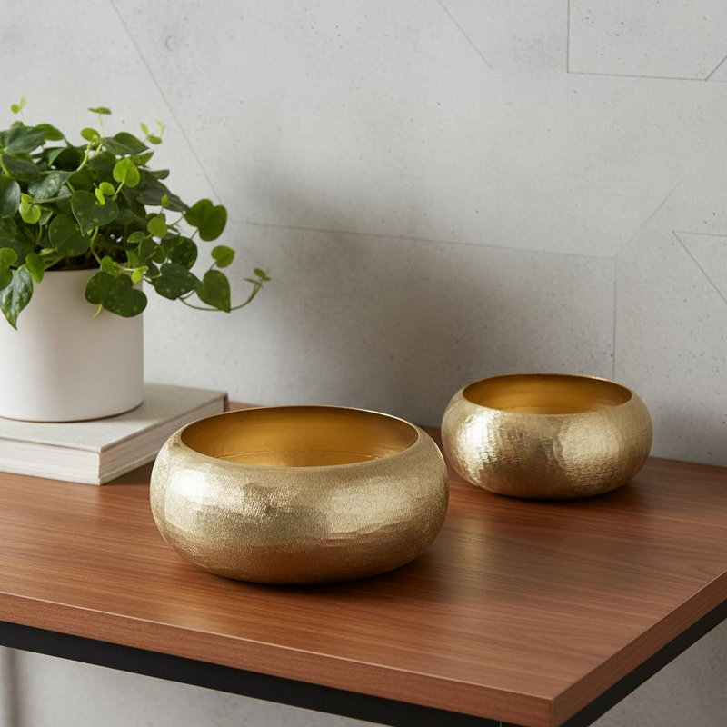 Ensemble de deux bols martelés en aluminium