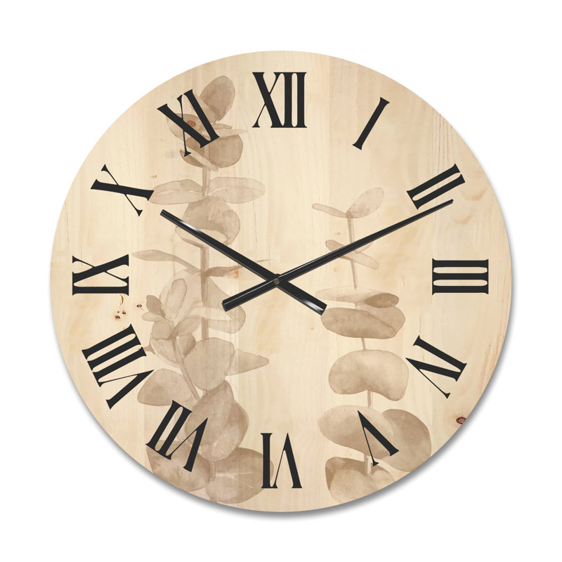 Horloge murale en bois d'eucalyptus, Moyen