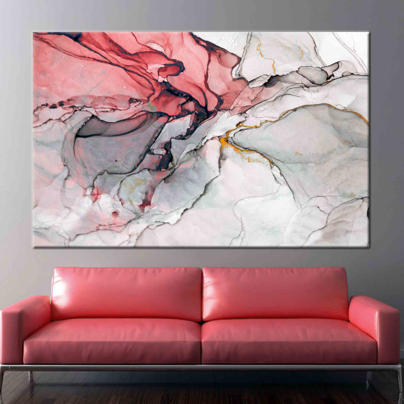 Marble Abstract Canvas Art Featuring Contemporary Decor And Modern Artwork With Alcohol Ink Print On Luxury Art Canvas