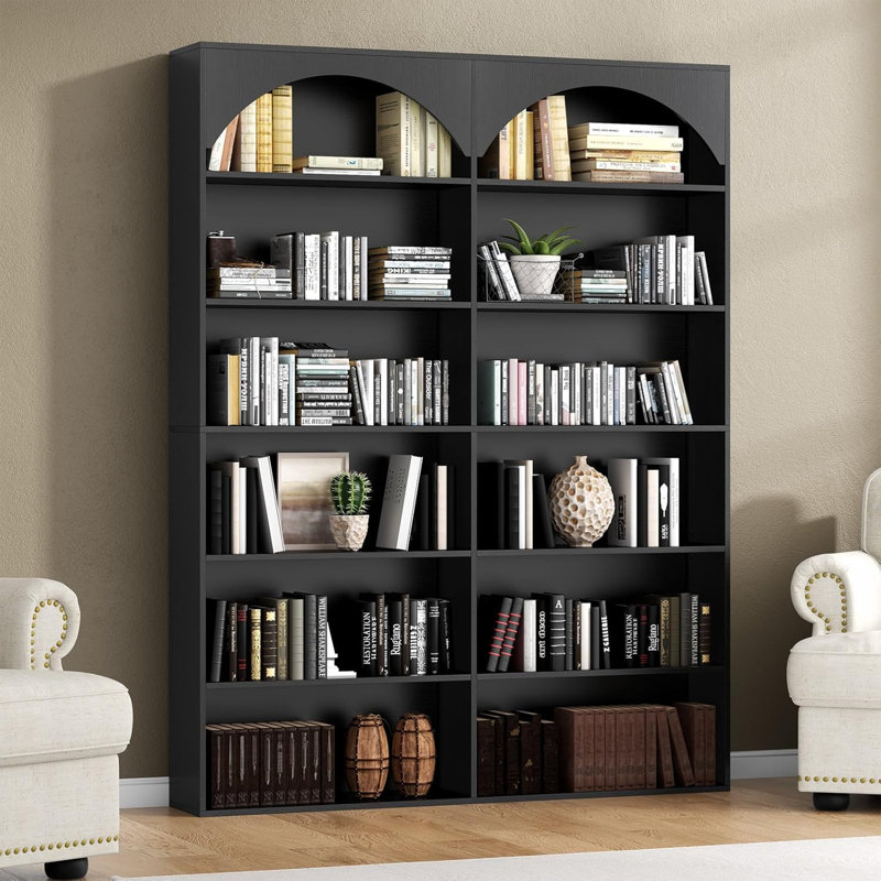 Bibliothèque ouverte 70,87 po x 46,8 po à 7 niveaux, Noir, noir, noir, noir
