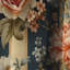Rideau occultant en velours rayé Peach and Blue Chic Elegance - 1 panneaux-107546933