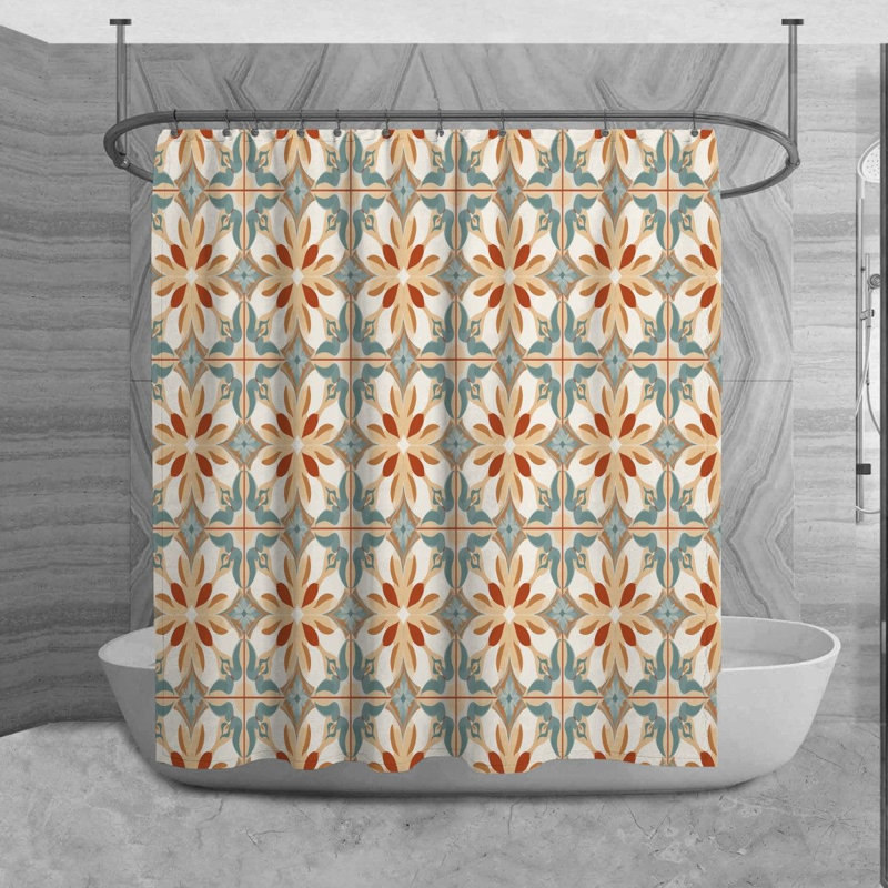 Tapis de bain style toscan blanc, H 73 po x l 70 po