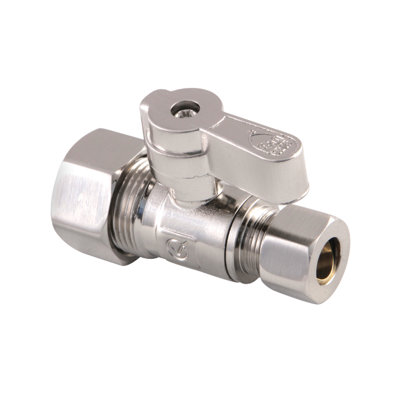 Kingston Brass Baseline 5/8-Inch OD Comp x 3/8-Inch OD Comp Quarter-Turn Straight Stop Valve