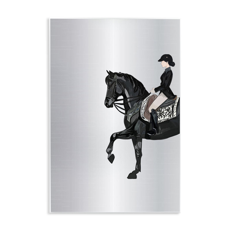 «Silver Rider Jockey» par Amelia Noyes, H 19 po x l 13 po