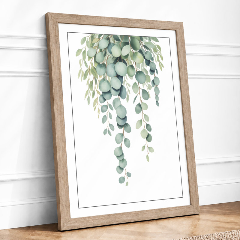 Weeping Eucalyptus Botanical - Framed Print, A1 - 84.1 x 59.4 cm, Oak