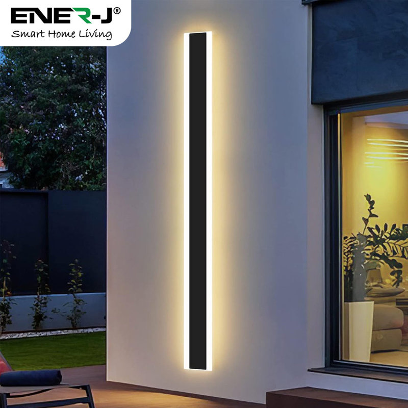 ENER J Outdoor LED Wall Light 100cm Black 24W Dimmable CCT Remote Control IP65