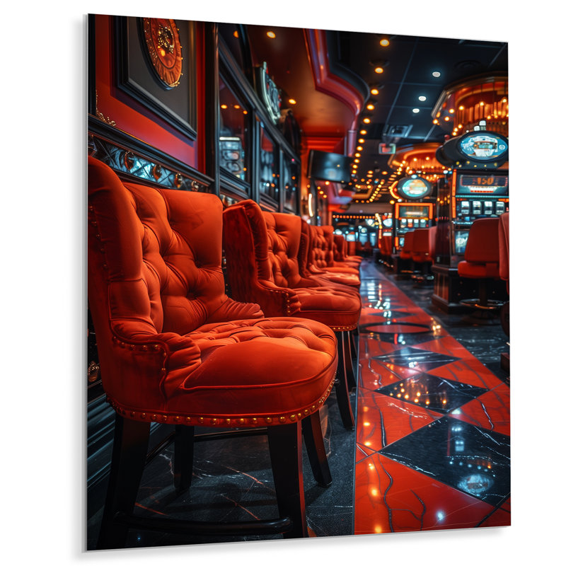 Rouge, noir, vibrant, vice Casinos I - Casinos, Métal métal, 44" H x 34" W