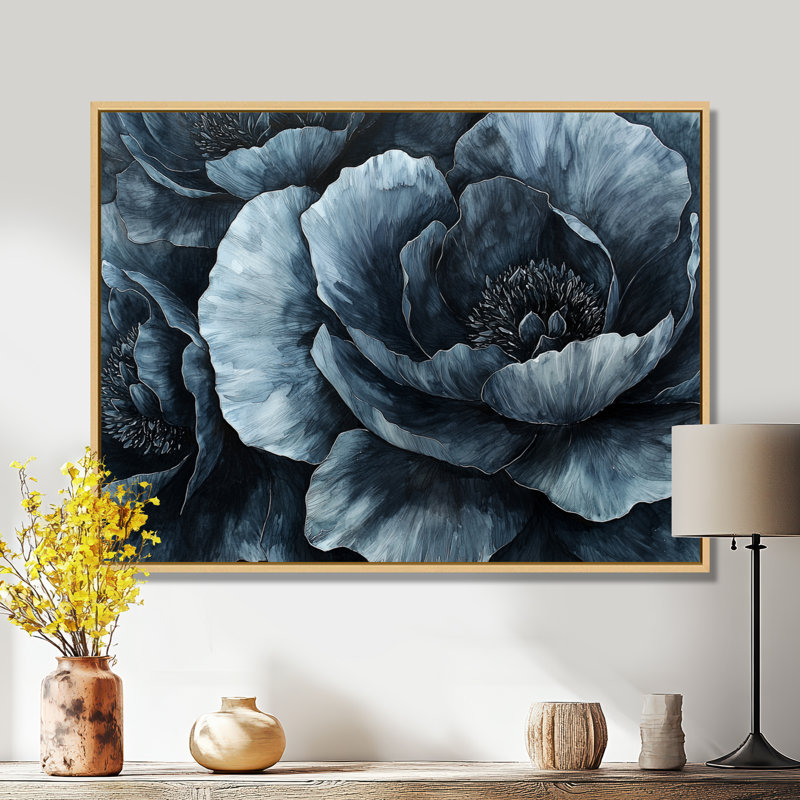 Ison - Floral Oversized Canvas Prints, 12" H x 20" W, Impression encadrée flottante, Cream