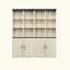 Armoire de rangement combinée 4-en-1, bibliothèque en panneau de fibres à densité moyenne à grain de bois 3D, casiers de présentation ouverts et armoires fermées avec tablette réglable, bibliothèque à combinaison libre pour le bureau d'étude de salon-1934829394