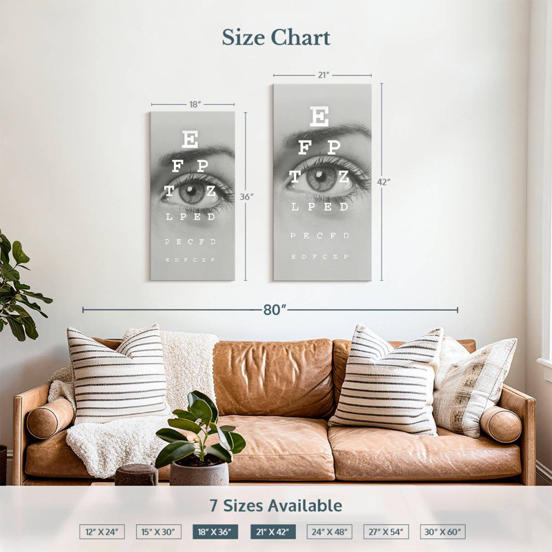 Eye Test Chart, 36" H x 18" W