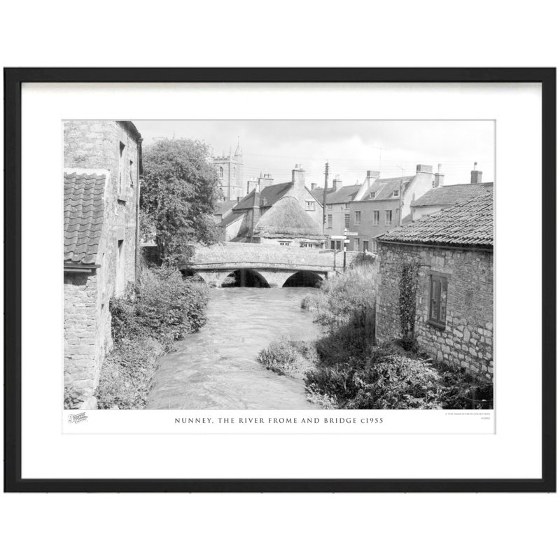 Nunney, The River Frome And Bridge C1955 - Single Picture Frame Print, 45cm H x 60cm W x 2.3cm D