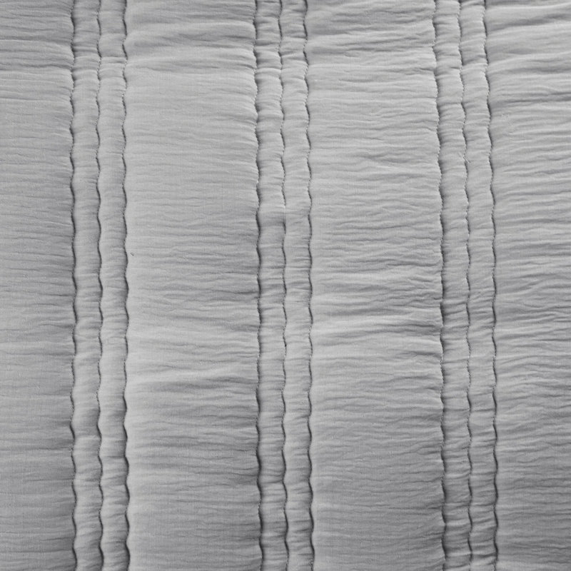 Ensemble de courtepointe 3 pièces, Courtepointe double / grand et 2 taies décorative, Gris