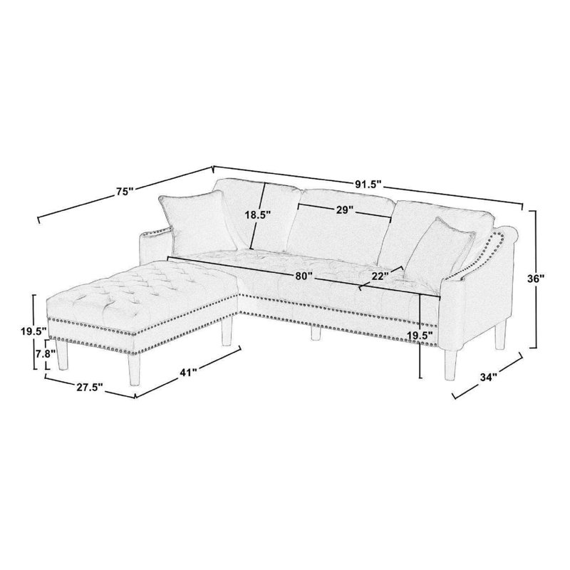 Canapé Chesterfield Cathryn, Bleu