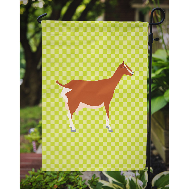 Toggenburg Goat Double Sided 15'' H x 11'' W Polyester Animal Garden Flag, Green