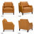 33.4" W Genuine Leather Upholstered Accent Armchair-2126048649