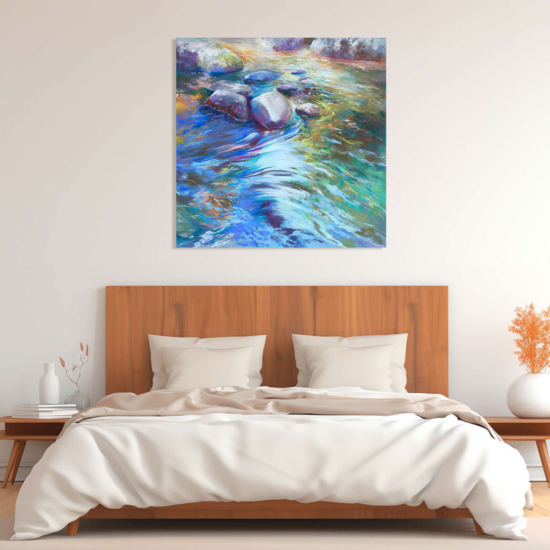 Painting: Water Under The Bridge by Nel Whatmore - Wrapped Canvas Print, 50cm H x 50cm W