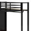 Lit mezzanine avec garde-robe, tablettes de rangement et panneau perforé