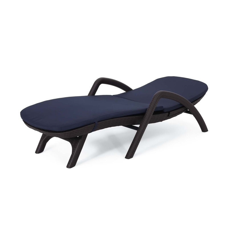 Chaise longue avec coussin Mikael, Marine