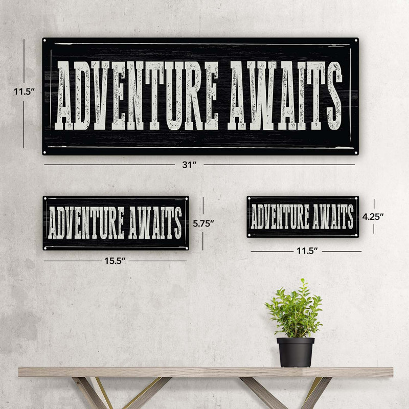 Wall Decor on Metal, 5.75" H x 15.5" W x 0.04" D
