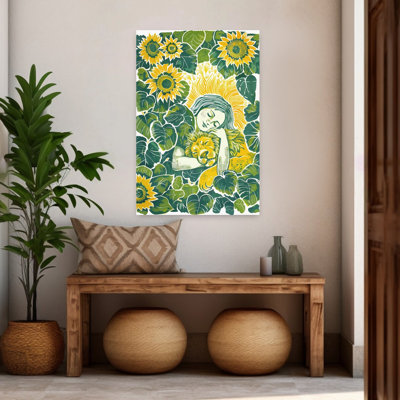 Reproduction d'art mural de tournesol, tournesol paisible et paisible