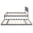 Gray Full Platform Bed With Adjustable Trundle - Functional Pine Wood Contained