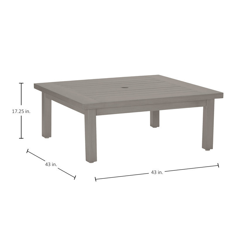 Club Metal Coffee Table, Oyster