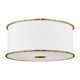 Dartmore 2 Light Silk Screen White Inside Clear Outside Glass Diffuser And White Linen Fabric Shade Flush Mount