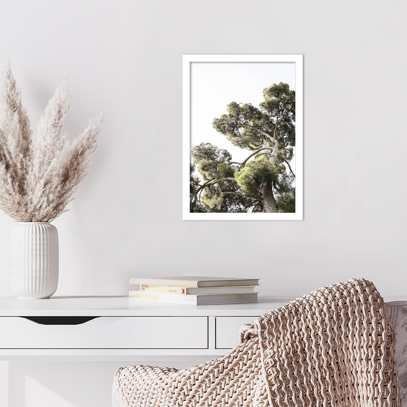 Reshma "Japanese Garden 01" Print, 17" H x 13" W, White