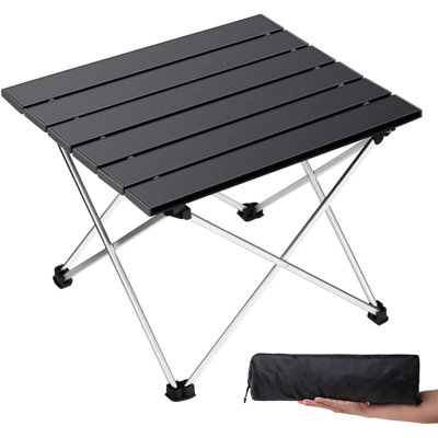 Table de camping avec plateau en aluminium et table pliante facile à transporter