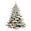 Flocked Alaskan 7.5' White Artificial Christmas Tree with 900 Multicolored Lights with Stand-419558304-529039124