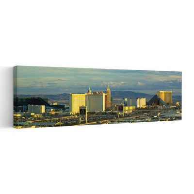 Afternoon The Strip Las Vegas NV USA by Tomas Barbudo - Wrapped Canvas Panoramic Print