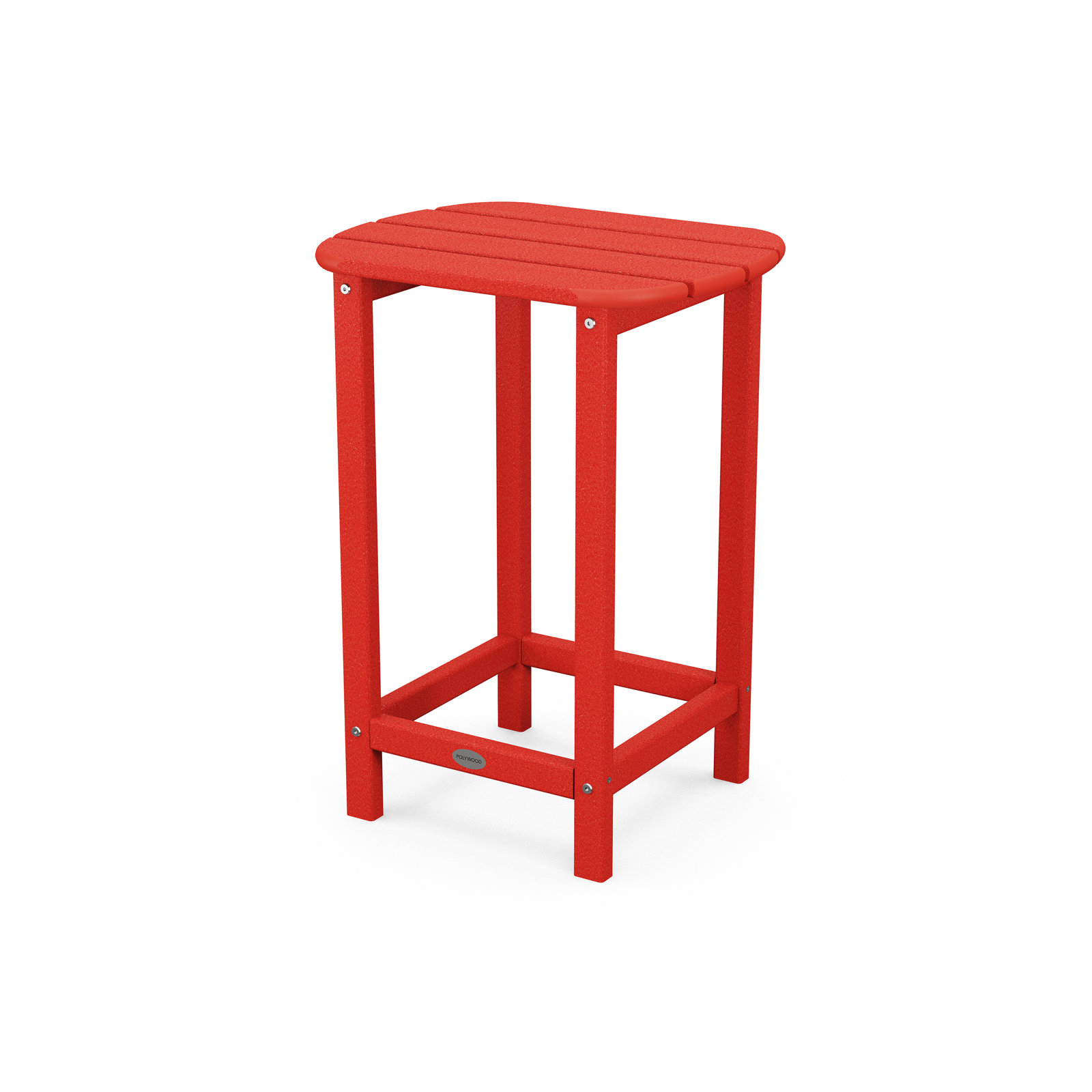 POLYWOOD® South Beach 19" Patio Side Table, Sunset Red