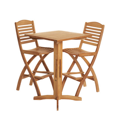 Ellie-Maye Square Teak Outdoor Bar Table , 24'' in. W 24'' in. D