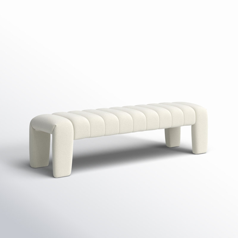 Bellisima Upholstered Bench, Ivory Boucle
