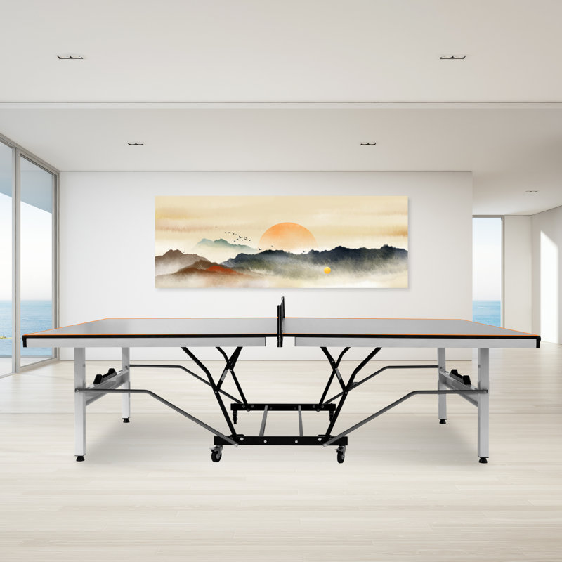 Table de tennis de table d'intérieur pliable de taille réglementaire Durable avec raquettes (180 mm d'épaisseur)