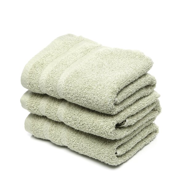 NWT DKNY His & Hers Set 4pc 100% Cotton Hand Towels White Grey