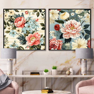 Tennie - Floral Square Collage Set Of 2