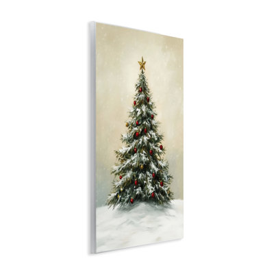 Plaque murale arbre d'hiver avec ornements, design par LSR Design Studio
