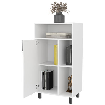 Rangement ouvert et armoire de cuisine blanche à 1 porte, de style classique, rembourré, base en panneau de particules, 15,64 po de largeur, produit 56,39 lb avec rangement, remplisseur peu encombrant,