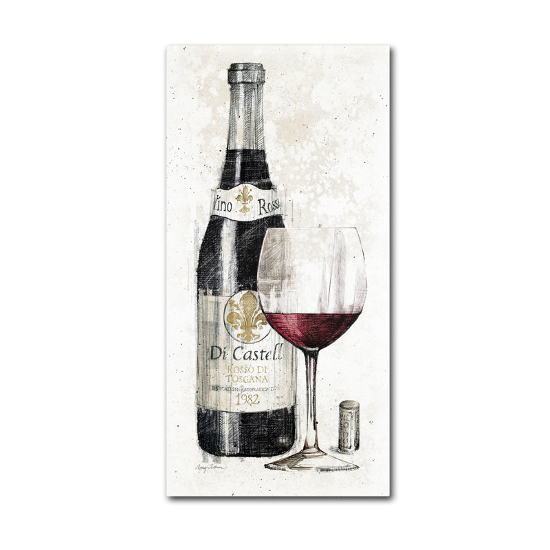 « crayon wine i » par avery tillmon, reproduction d’art sur toile tendue, H 47 po x l 24 po x P 2 po